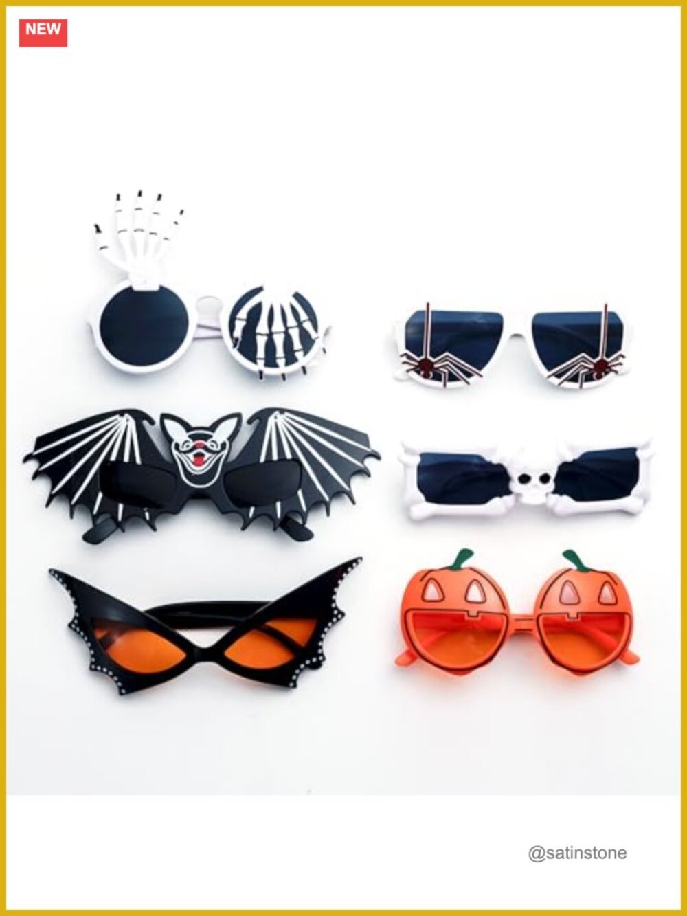 6 Pack Halloween Costume Sunglasses Set Skeleton Pumpkin Bat Spider Novelty